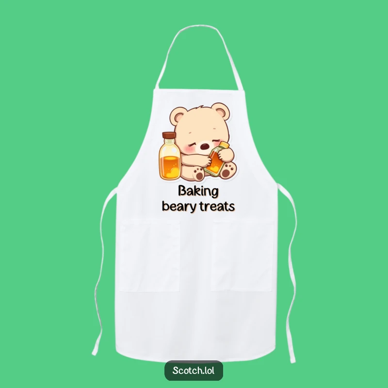 Funny Bear Cub Cozy Apron: Comfort Kitchen Fun, Perfect Humorous Gift!