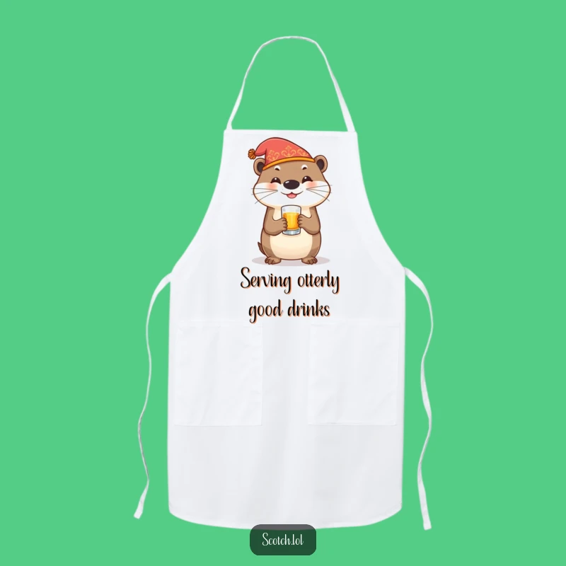Funny Otter Whiskey Apron: Festive Kitchen Fun, Perfect Humorous Gift!