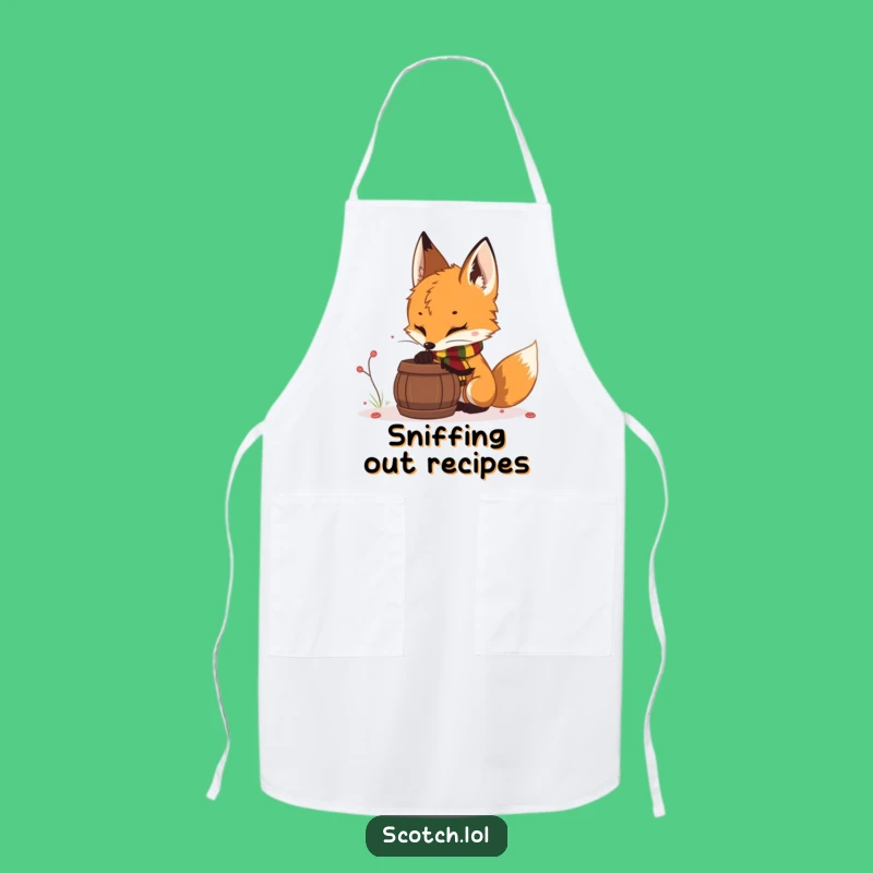 Funny Fox Cub Scarf Apron - Kitchen Woodland Humor Gift