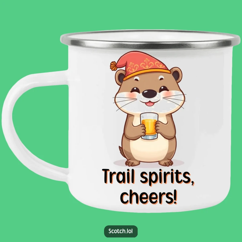 Funny Otter Whiskey Camping Mug: Festive Drinkware, Perfect Humorous Gift!