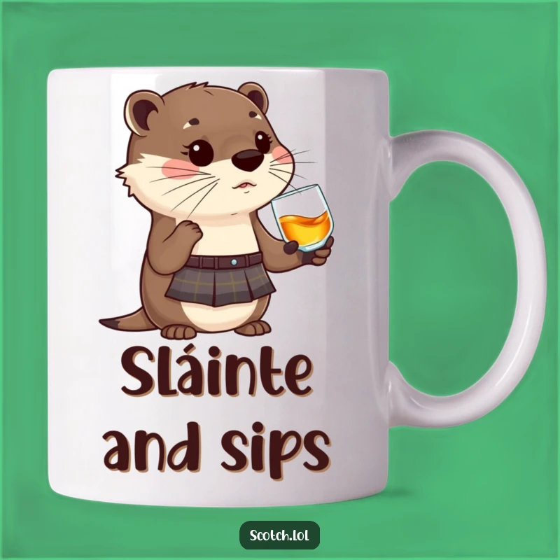 Funny Otter Highlander Whisky Mug - Adorable Cute Animal Gift for Whisky Lovers