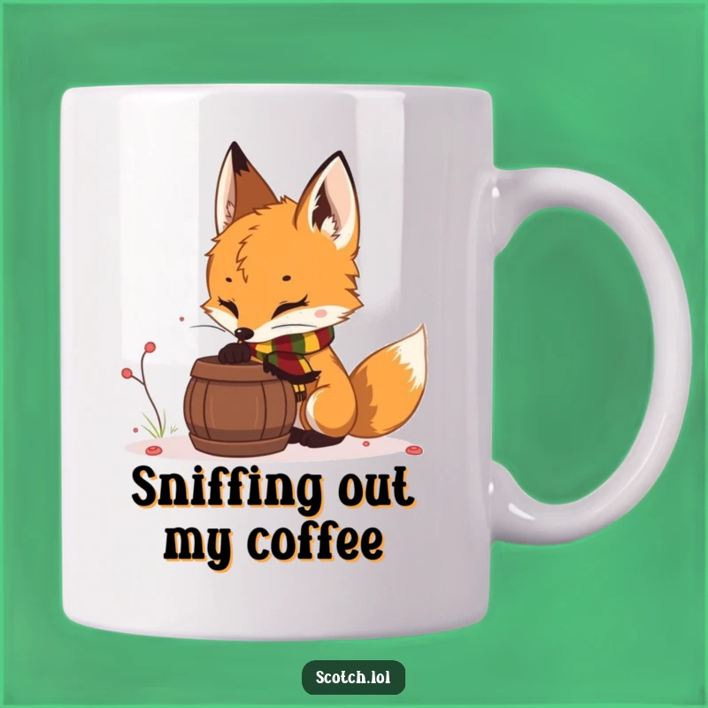 Funny Fox Cub Scarf Mug - Cozy Forest Humor Gift