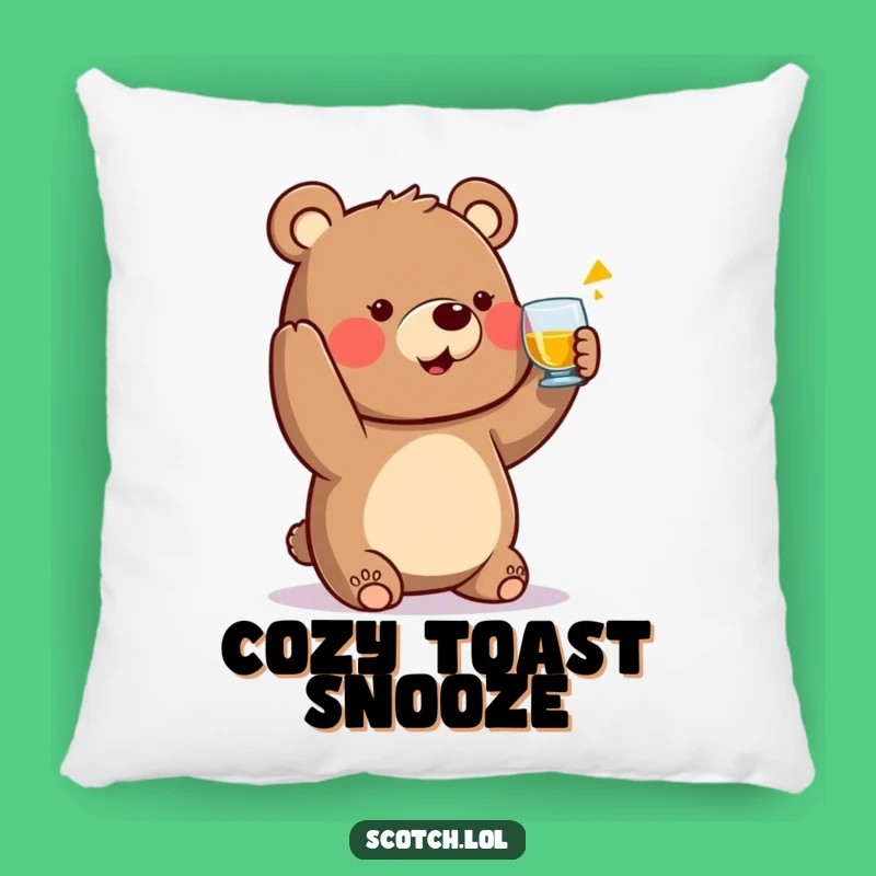 Funny Bear Toast Pillow - Cozy & Friendly Accent Cushion