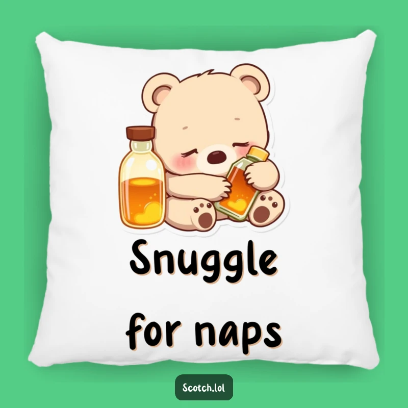 Funny Bear Cub Cozy Pillow: Soft Snuggle Cushion, Perfect Humorous Gift!