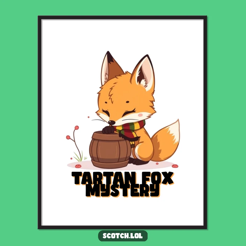 Funny Fox Cub Scarf Digital Print - Instant Woodland Calm Humor