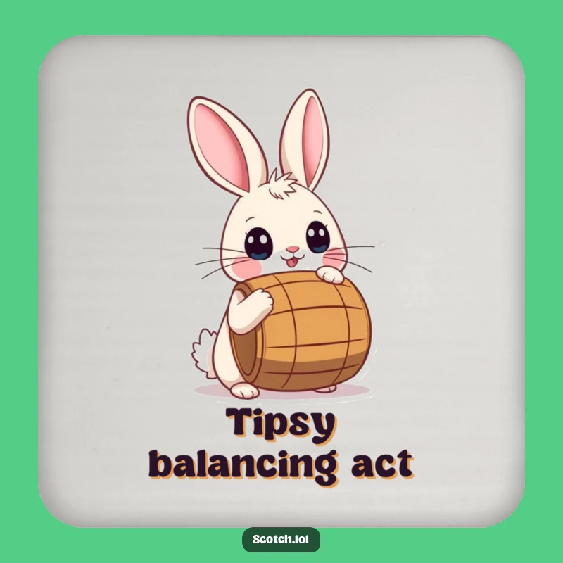 Funny Rabbit Barrel Drink Coasters: Protect Surfaces with Charm, Gift Set