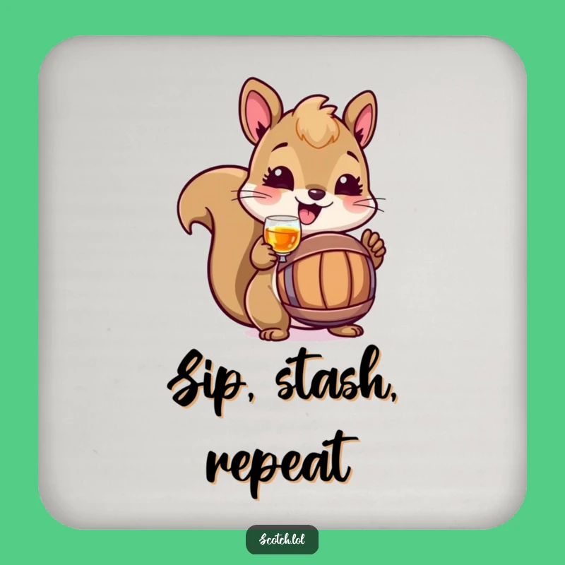 Funny Squirrel Toasting Coaster Set: Woodland Decor, Perfect Humorous Gift!