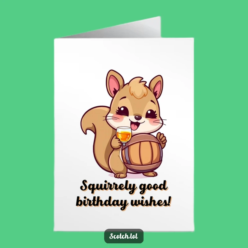 Free Printable Birthday Card - Funny Squirrel Cheers - Downloadable Humorous Gift