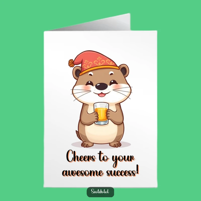 Free Printable Congrats Card - Funny Otter Toast - Downloadable Celebration Gift