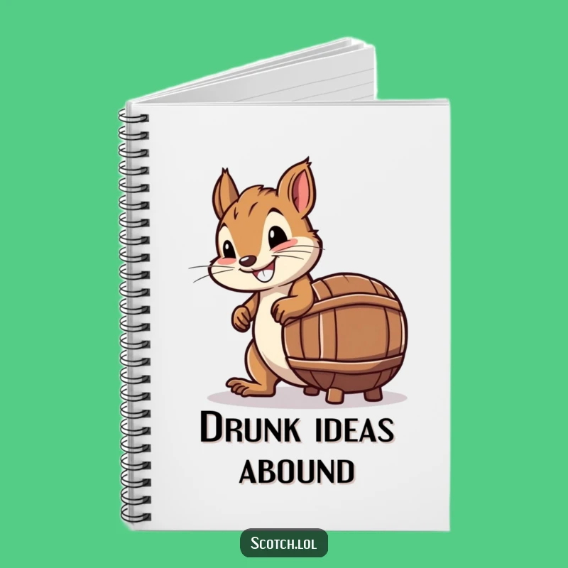 Funny Squirrel Whiskey Barrel Notebook: Jot Down Laughs, Perfect Creative Gift