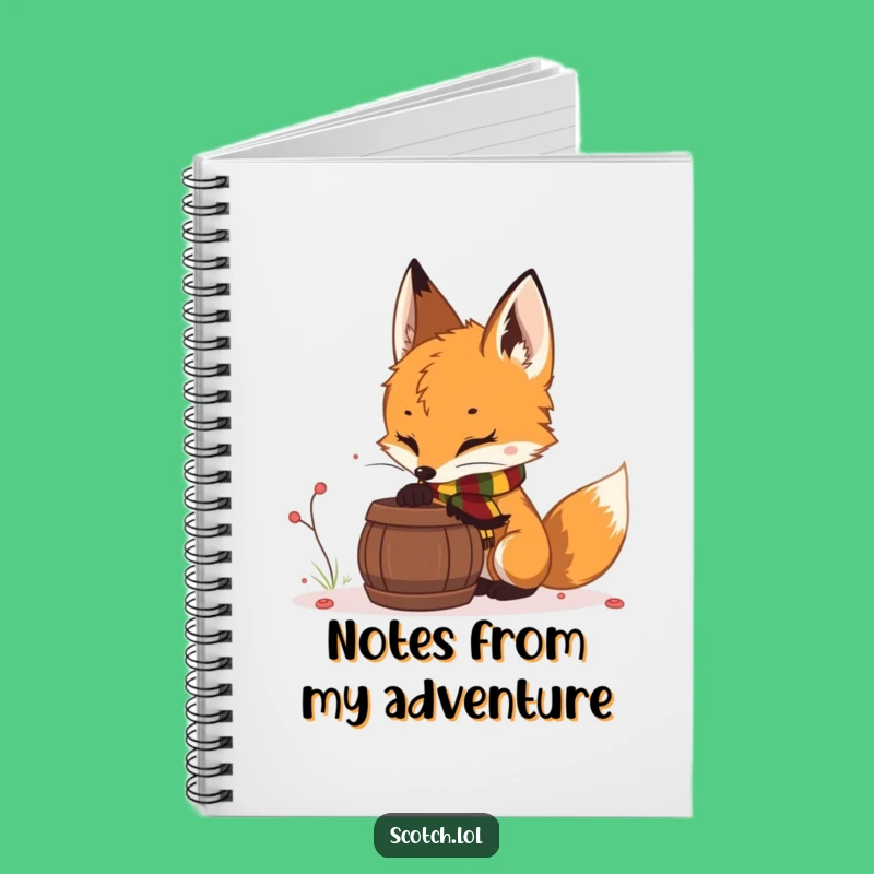 Funny Fox Cub Scarf Notebook - Jot Down Forest Ideas Humor Gift
