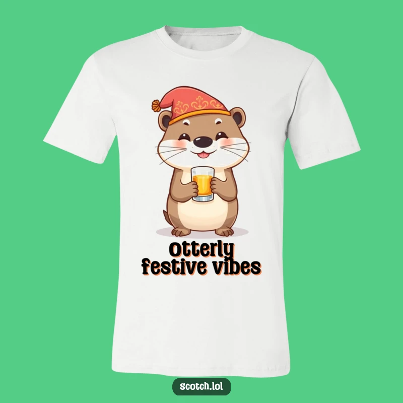 Funny Otter Whiskey Tee: Festive Character Shirt, Ideal Humorous Gift!