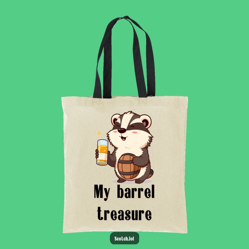 Funny Badger Whisky Barrel Tote Bag - Stylish Carry-All for Enthusiasts
