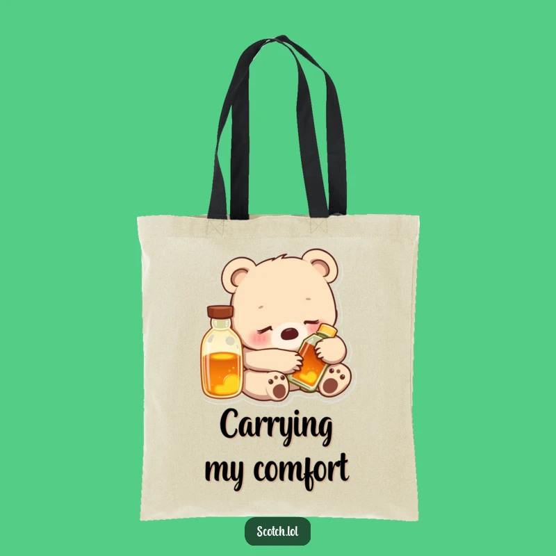 Funny Bear Cub Cozy Tote Bag: Comfort Accessory, Perfect Humorous Gift!