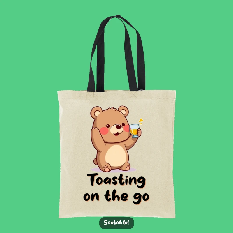 Funny Bear Toast Tote Bag - Friendly Carry-All for Daily Errands