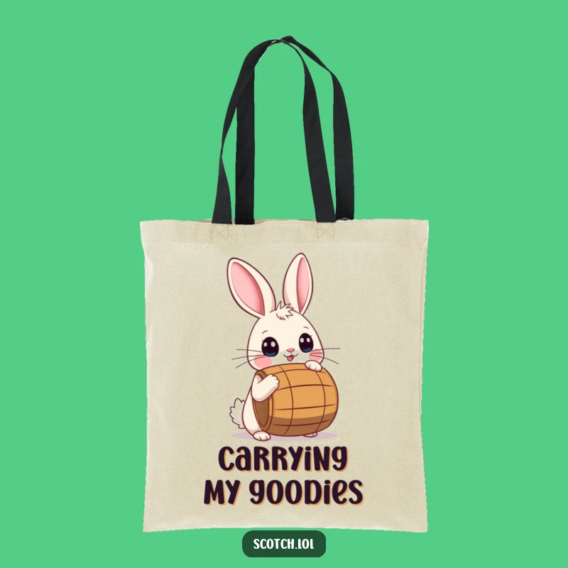 Funny Rabbit Barrel Tote Bag: Cute Balance, Perfect Practical Gift